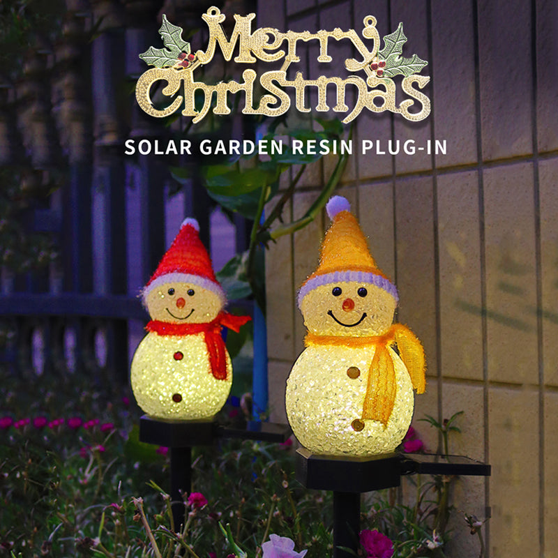 Outdoor LED Solar Snowman Light